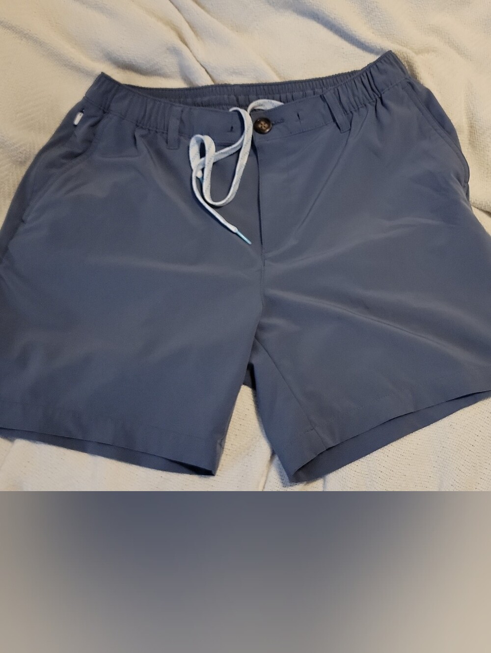 chubbies Slate Blue Elastic Waist Hybrid Shorts